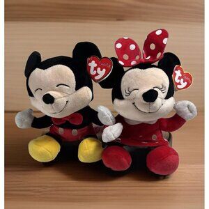 TY Beanie Babies‎ Disney MICKEY & MINNIE MOUSE SET OF 2 [2023](Soft Body 7.5 in)